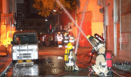 MNDF Fire and Rescue responding to a fire in Malé in March 18, 2026 | Photo: MNDF
